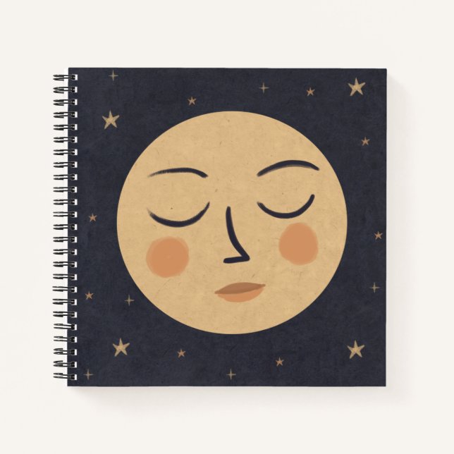 Cute moon face notebook (Front)