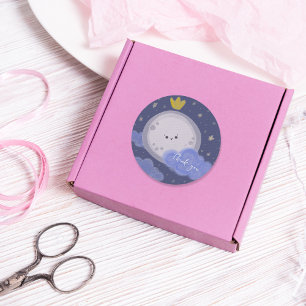 Cute Moon Kawaii Celestial Personalized Classic Round Sticker