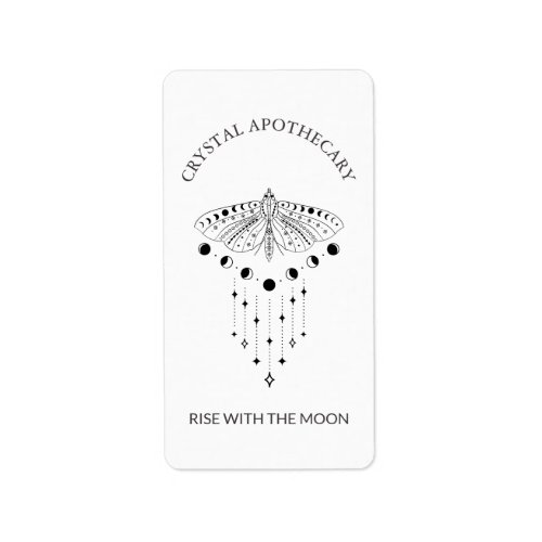 Cute Moon Moth Apothecary Candle Ritual Label