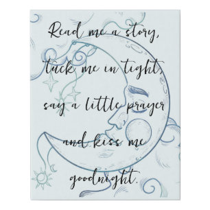 Cute Moon Nursery Poem Canvas Print