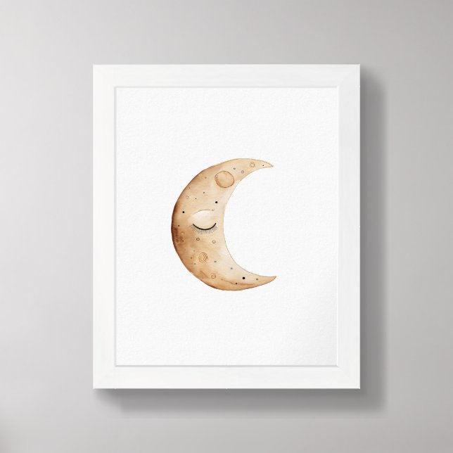 Cute Moon Poster Print (Framed Front)