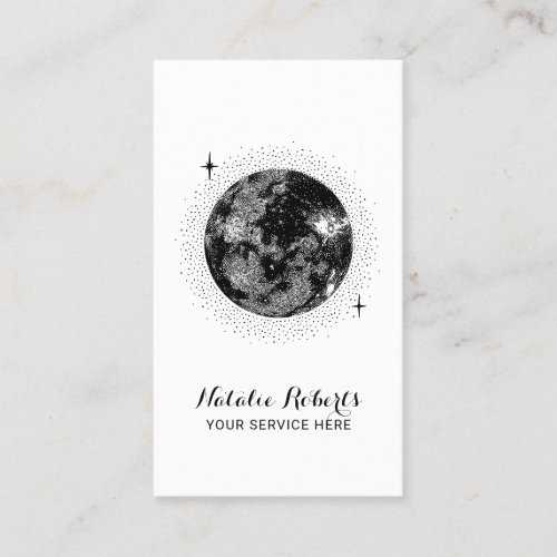 Cute Moon  Stars illustration Minimalist Business Card