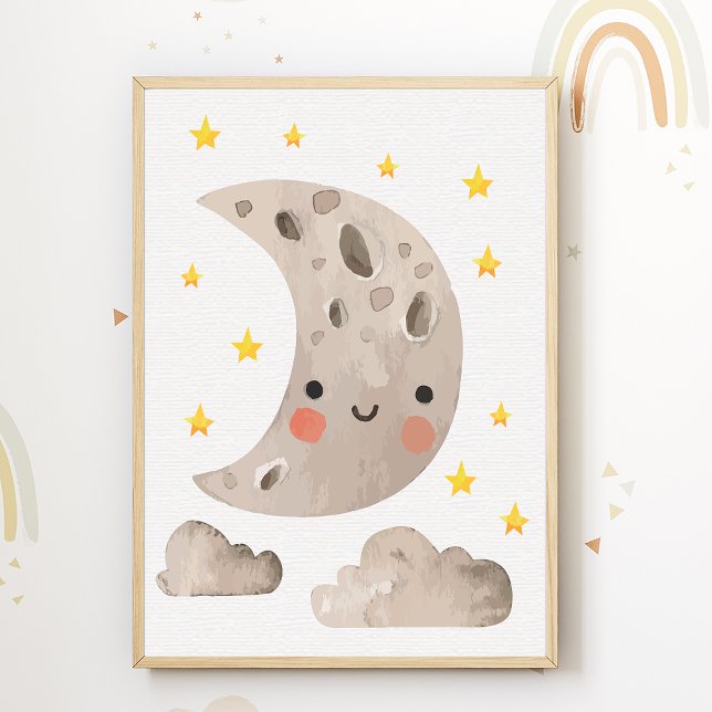 Cute Moon Stars Kids Room Decor Nursery Poster (Creator Uploaded)