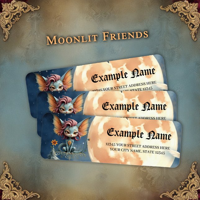 Cute Moonlit Fantasy Creature Label (Creator Uploaded)