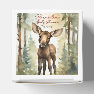 Cute Moose Baby Gender Neutral Baby Shower Favor Boxes