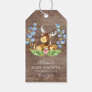 Cute Moose Baby Shower Favor Gift Tag