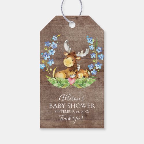 Cute Moose Baby Shower Favor Gift Tag