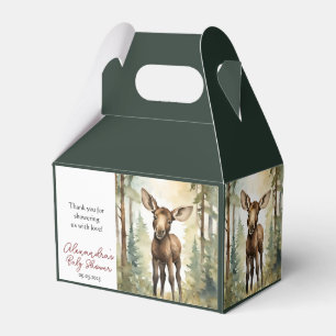 Cute Moose Baby Shower Gender Neutral  Favor Boxes