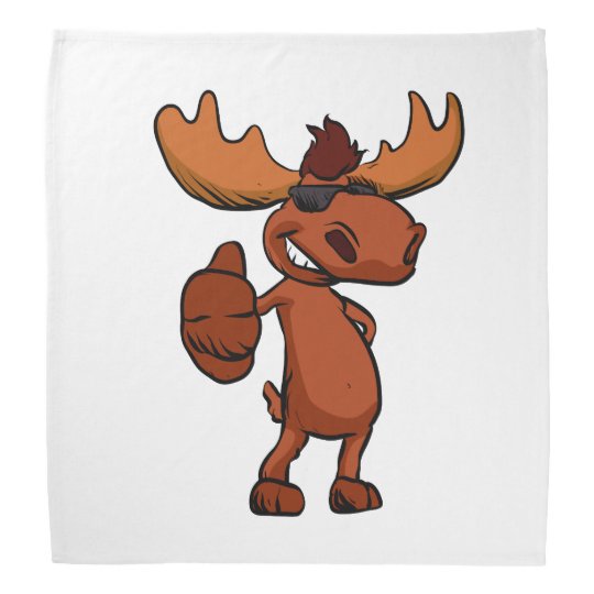 Cute moose cartoon waving. bandana | Zazzle.com