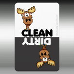 Cute Moose Dishwasher Magnet<br><div class="desc">Cute cartoon moose clean/dirty dishwasher magnet  PLEASE NOTE this design was created for the large magnet only</div>