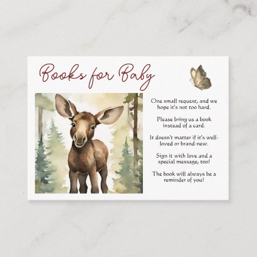 Cute Moose Gender Neutral Books for Baby  Enclosure Card