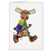 Cute Moose Hiker Cartoon (Front)