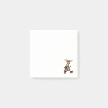 Cute Moose Hiker Cartoon Post-it Notes by naturesmiles at Zazzle