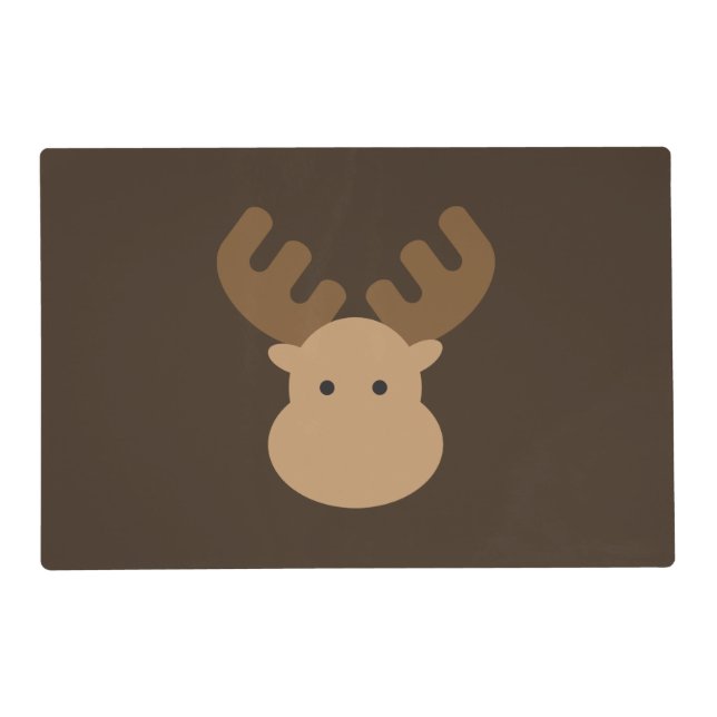 Cute Moose Laminated Placemat (Front)