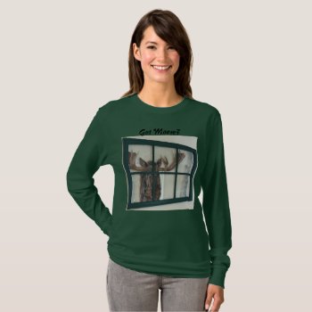 Cute Moose Picture Frame In Window Got Moose? Tee by ScrdBlueCollectibles at Zazzle