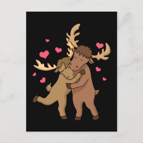 Cute Moose Women Moose Gifts Girls Valentines Day Postcard