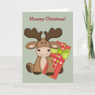 Cute Moosey Christmas Holiday Card