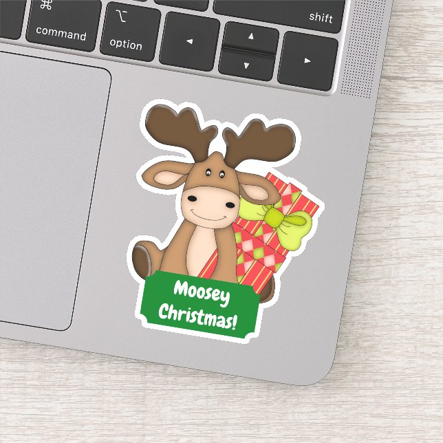 Cute Moosey Christmas Sticker (Detail)