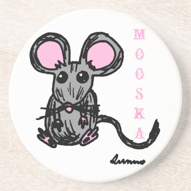 Cute Mooska Mouse Coaster (Front)