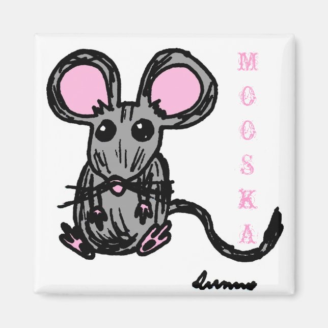 Cute Mooska Mouse Magnet (Front)