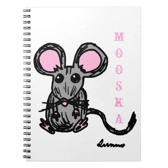 Cute Mooska Mouse Notebook (Front)