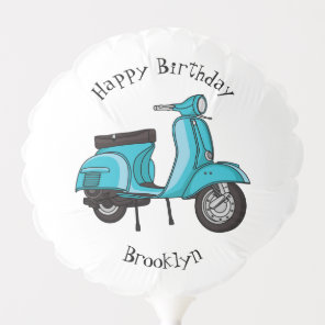 Cute moped motorcycle cartoon illustration balloon