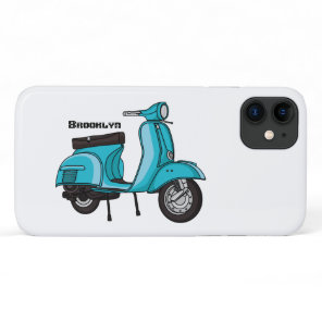 Cute moped motorcycle cartoon illustration iPhone 11 case
