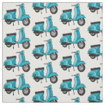 Cute moped motorcycle cartoon illustration fabric