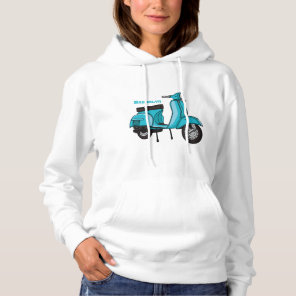 Cute moped motorcycle cartoon illustration hoodie
