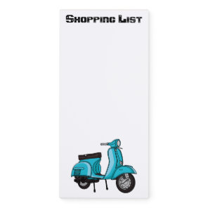 Cute moped motorcycle cartoon illustration magnetic notepad