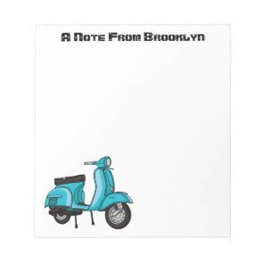 Cute moped motorcycle cartoon illustration notepad