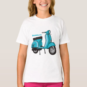 Cute moped motorcycle cartoon illustration T-Shirt
