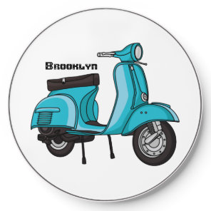 Cute moped motorcycle cartoon illustration wireless charger