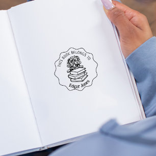 Cute Morkie Dog Book Rubber Stamp