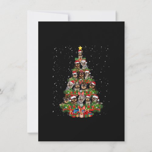Cute Morkie Dog Christmas Tree Gifts Decor Xmas Tr Invitation