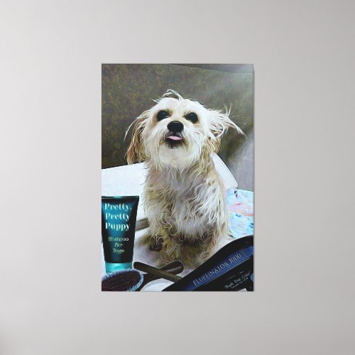 Cute Morkie Puppy Dog Funny 40 x 60 Canvas Print