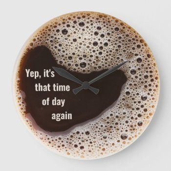 Cute Morning Coffee  Large Clock by UTeezSF at Zazzle