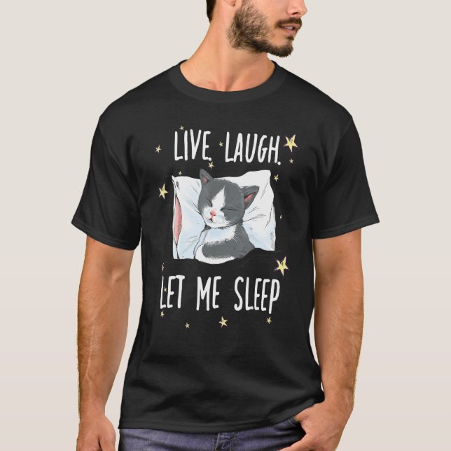 Cute morning grouch cat motif Lazy Cat cats T-Shirt (Front)