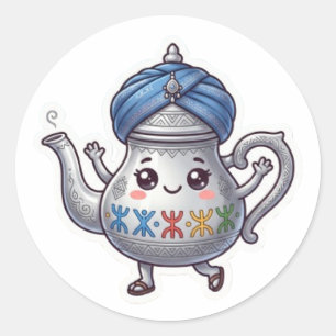 Cute Moroccan Berber Teapot Kawaii Sticker with Tu
