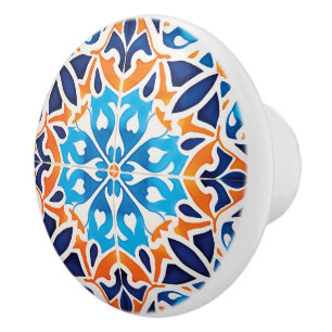 Cute Moroccan faux tile style  Ceramic Knob