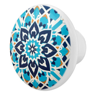 Cute Moroccan faux tile style Ceramic Knob