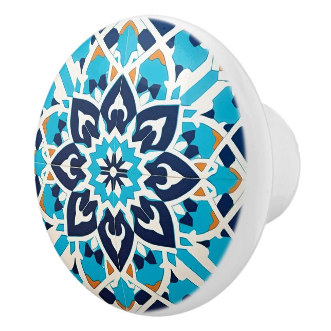 Cute Moroccan faux tile style  Ceramic Knob (Right)