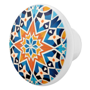 Cute Moroccan faux tile style Ceramic Knob