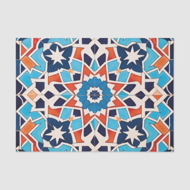 Cute Moroccan tile pattern decoupage Tissue Paper (Front)
