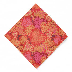 Cute mosaic hearts design bandana