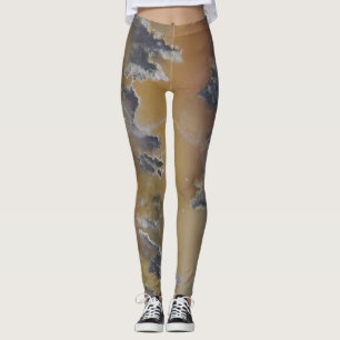 Cute Mossy Agate Flame Natural Rock Designed Leggings
