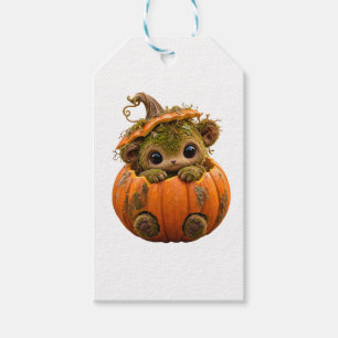 Cute Mossy Pumpkin Creature gift Tags