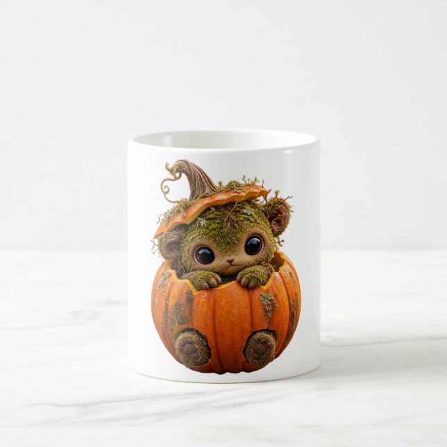 Cute Mossy Pumpkin Creature Mug (Center)