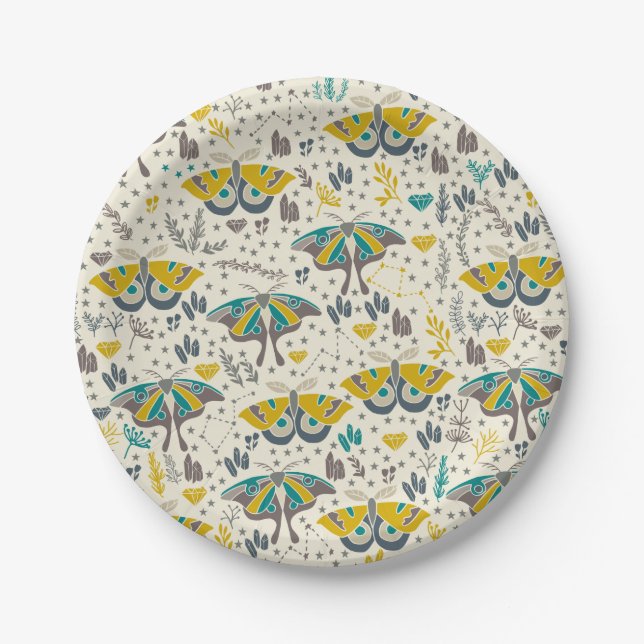 Cute Moth Paper Plates (Front)
