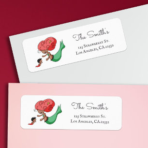 Cute Mother and Baby Mermaid Return Address Label